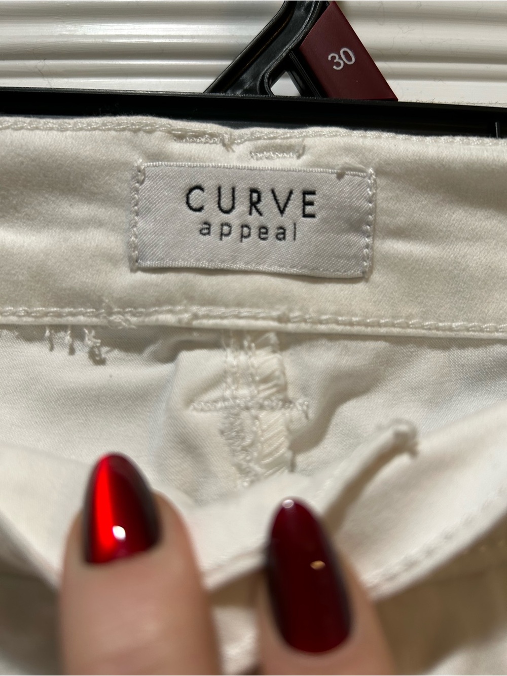 White Boot Cut Button Hip Jeans - CURVE - Picture 4 of 4